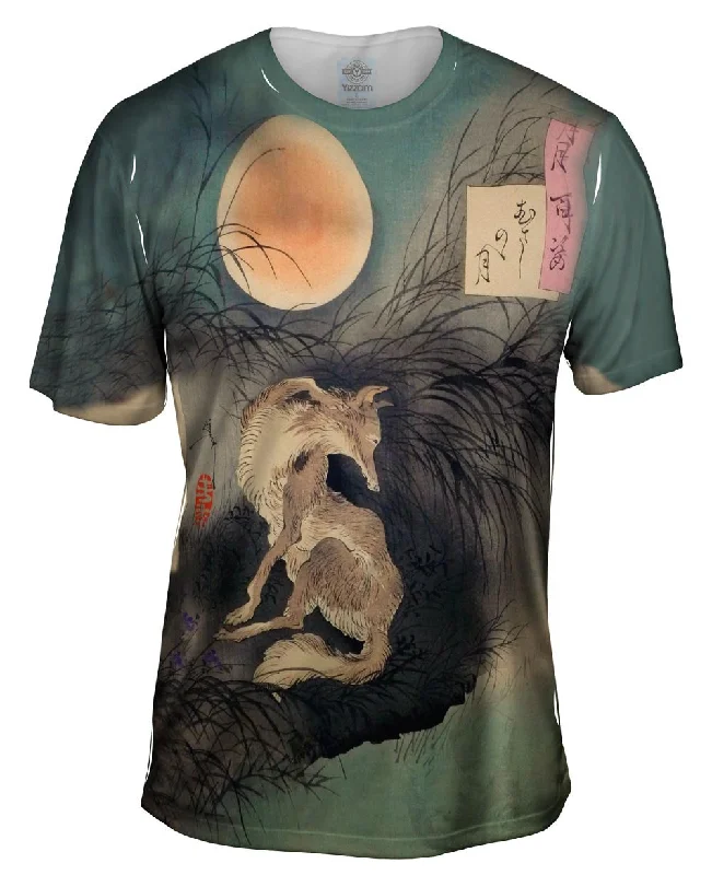 Lightweight Cotton T-Shirt-Japan - Tsukioka Yoshitoshi -"Moon on Musashi Plain" ()