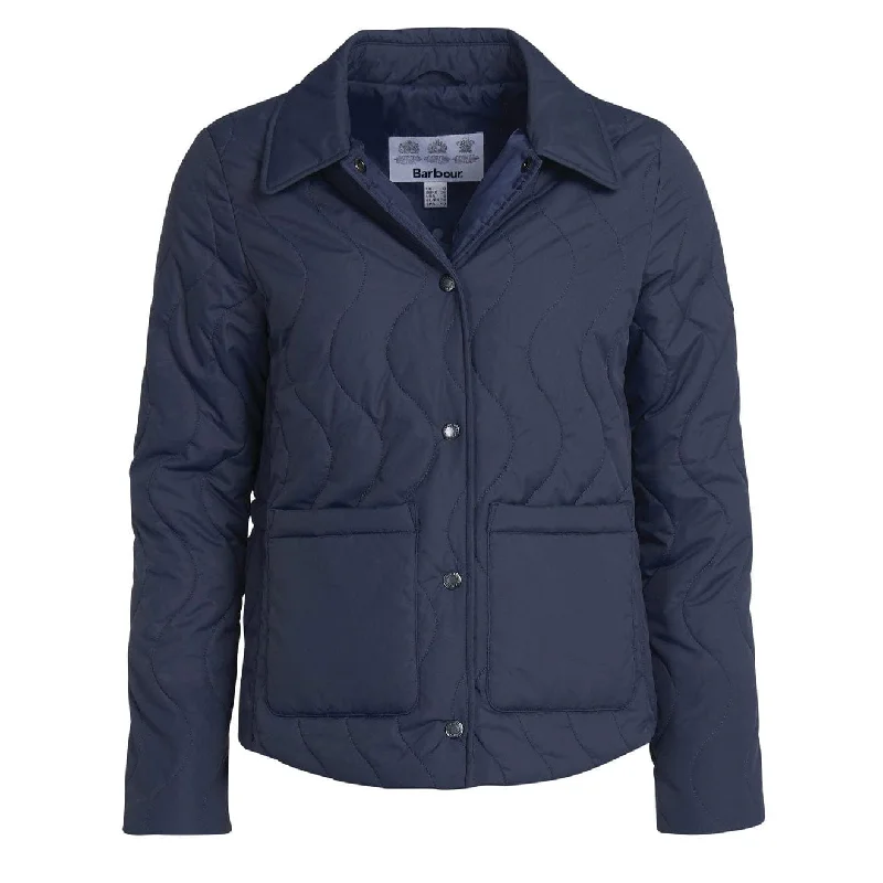 Heavy Insulated Jacket-Barbour Womens Barmouth Quilted Jacket Summer Navy