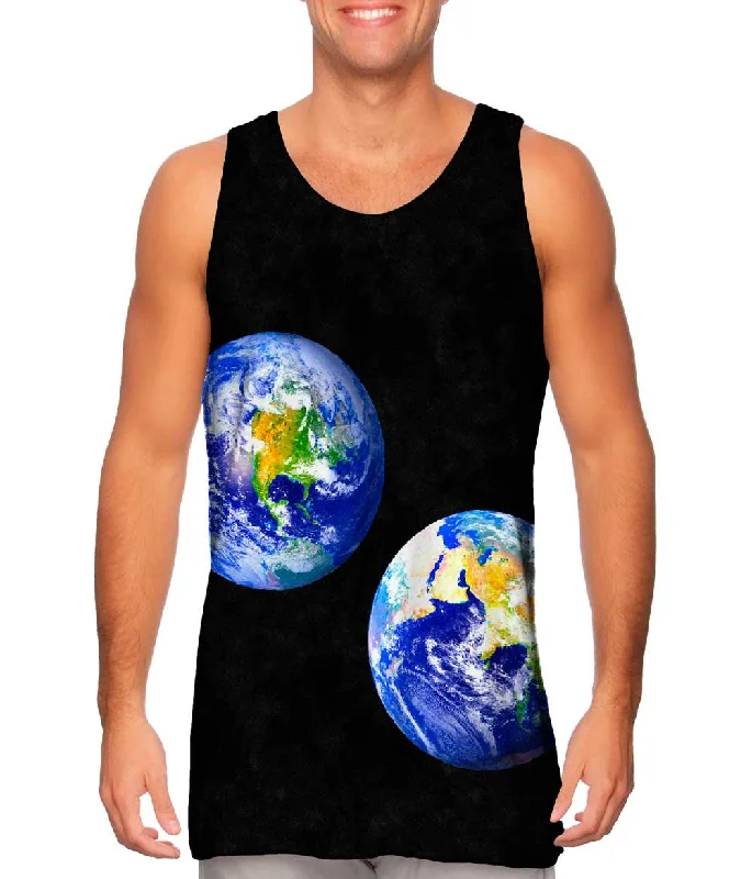 Sporty Sleeveless Shirt-Earth Blue Marble 2001