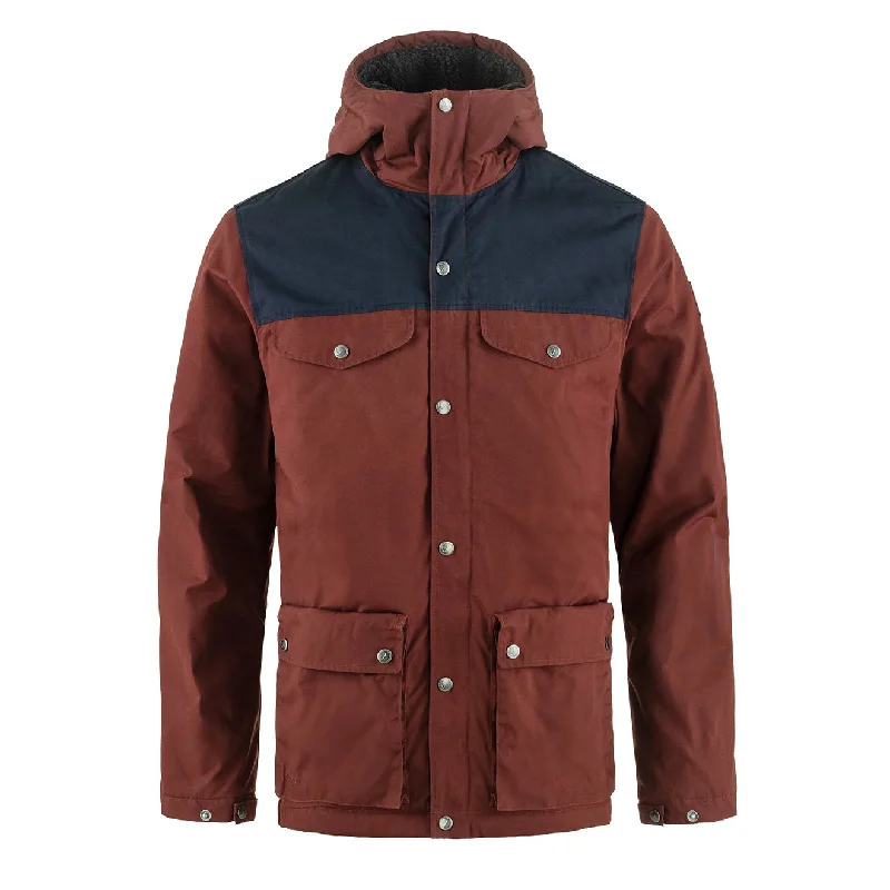 Fleece Jacket-Fjallraven Greenland Winter Jacket Maroon / Dark Navy