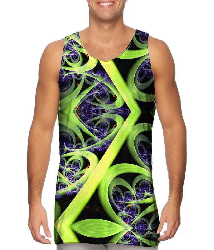 Yoga Tank Top-Flame Fractal 3D Render Design