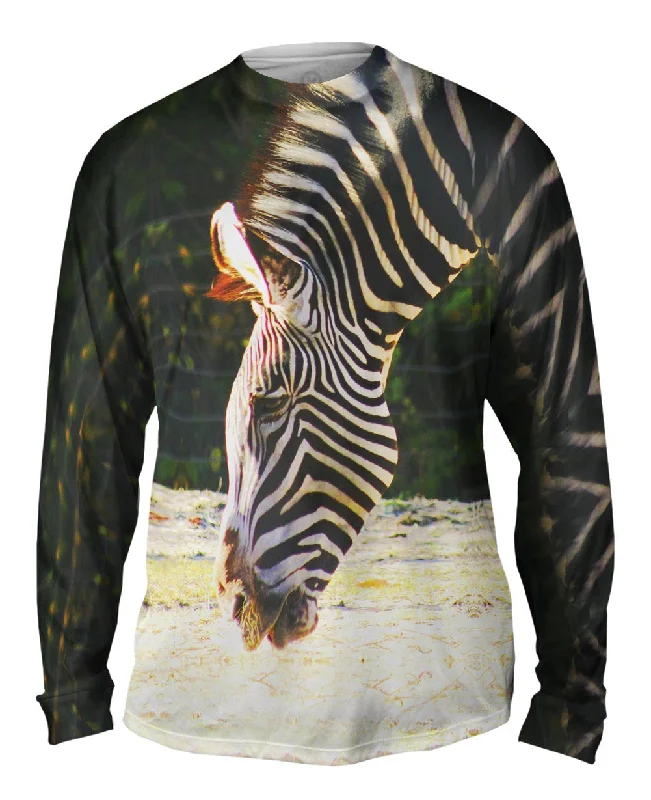 Casual Long Sleeve Top-Sipping Zebra