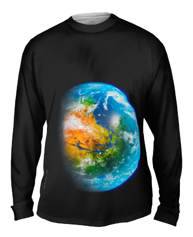 Premium Long Sleeve Shirt-Terraformed Mars Globe Realistic Space