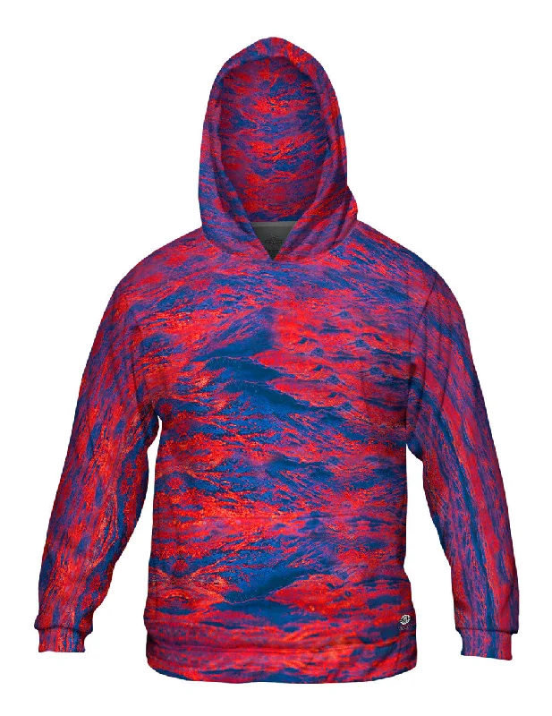 Hoodie Sweatshirt-Glowing Red Waves