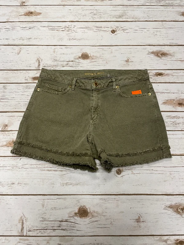 Slim Fit Shorts-Shorts Designer By Michael Kors In Green, Size: 8