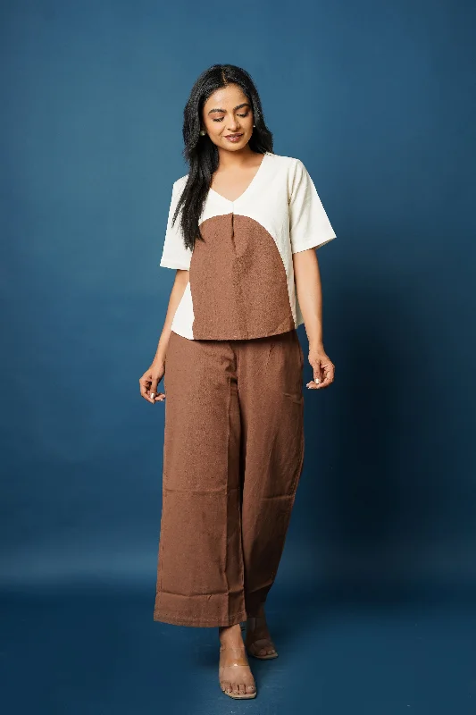 Relaxed Fit Pants-Dark Brown Women's Trousers