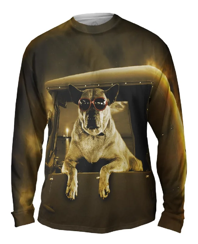 Stretch Long Sleeve-Pick-Up Truck Dog