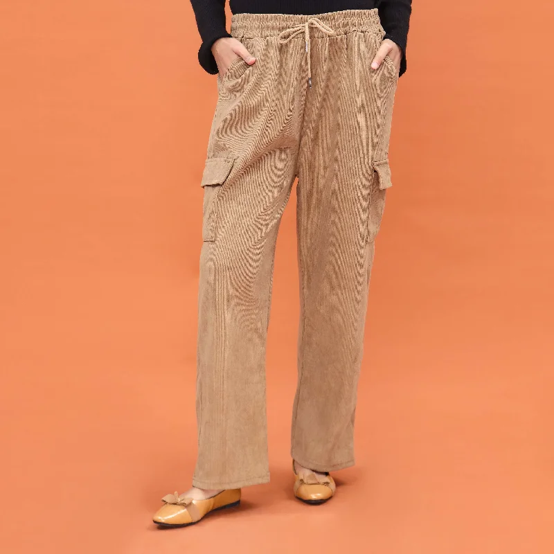 High-Waisted Chino Pants-Beige Western Pant PL4033