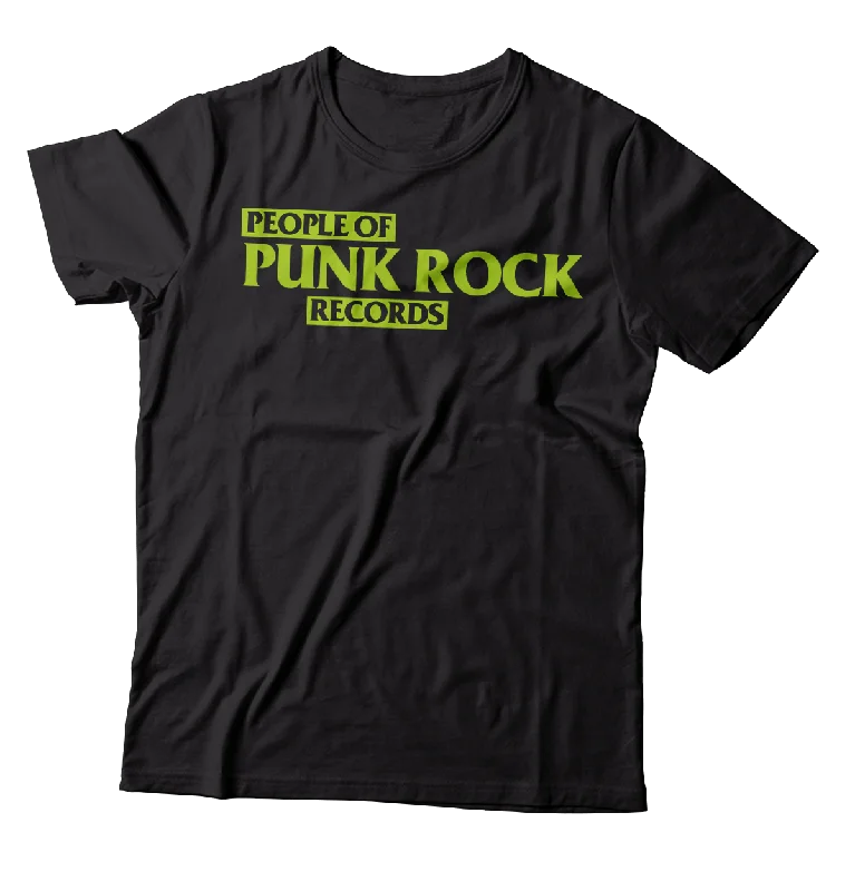 Relaxed Style T-Shirt-POPR Records - "Museum Logo" (Black/Green) (T-Shirt)