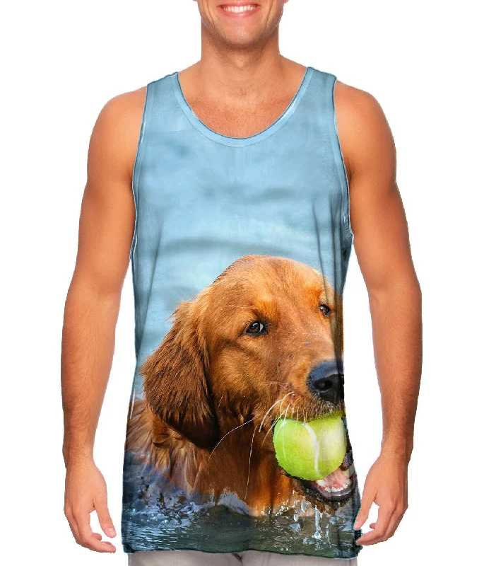 Travel Tank Top-Golden Lab Waterplay