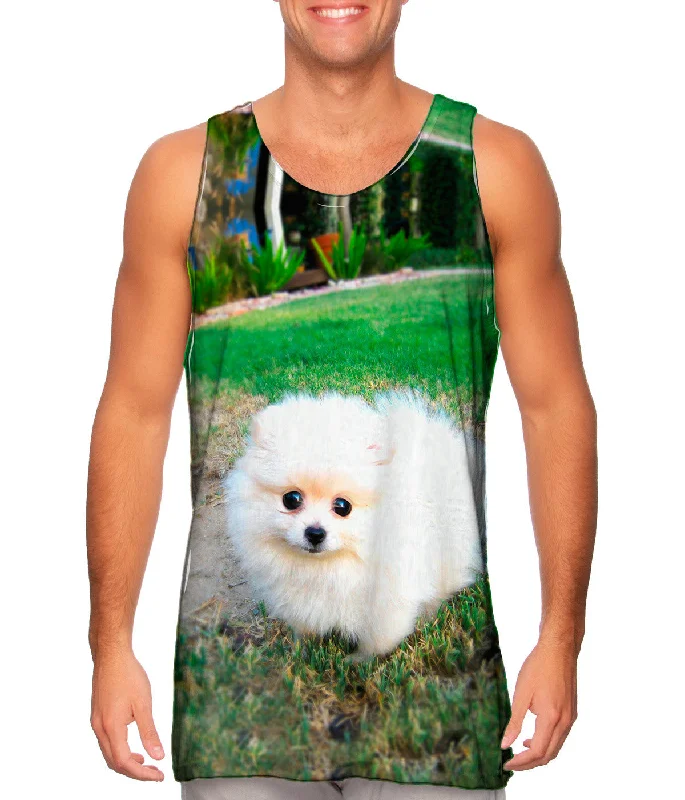 Stretch Fit Tank-Fluffy Cotton Ball Pomeranian