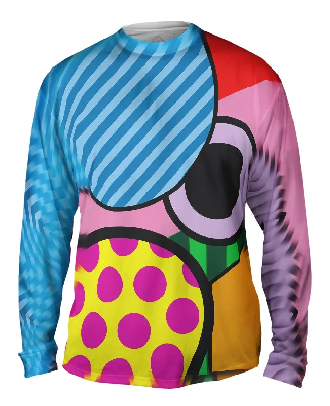 Comfortable Long Sleeve-Circles on Pink and Blue