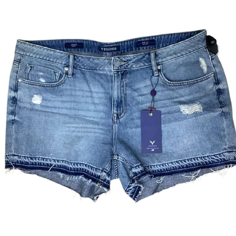 Loose Fit Shorts-Shorts By Vigoss In Blue Denim, Size: 18