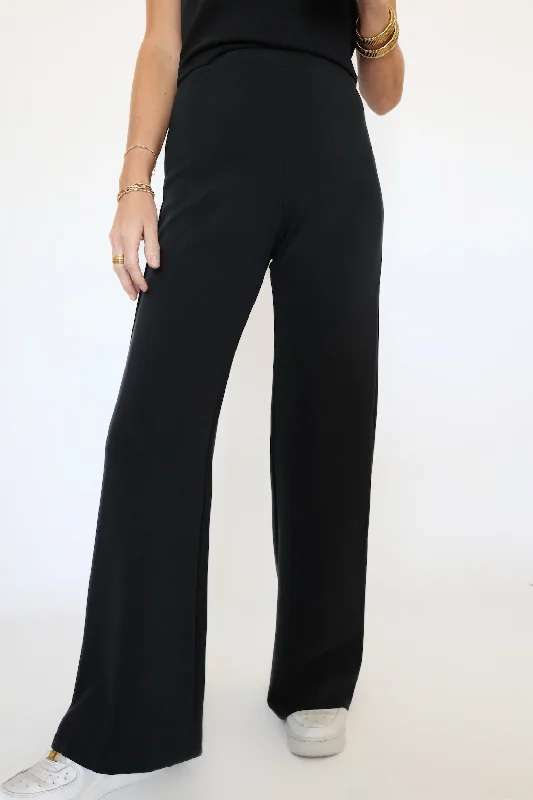 Relaxed Chino Pants-Hustle Knit Wide Leg Pant