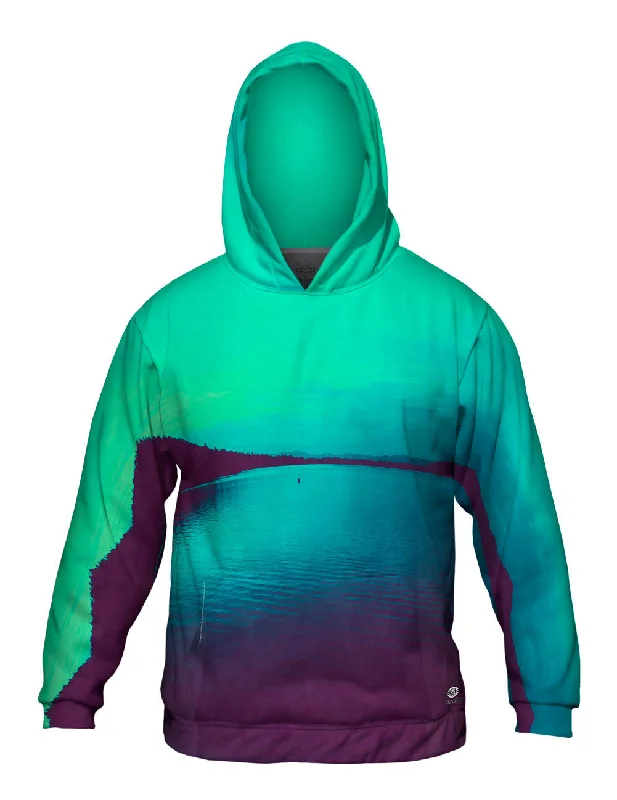 Vintage Hoodie-Fallen Leaf Lake Sunset Purple Green