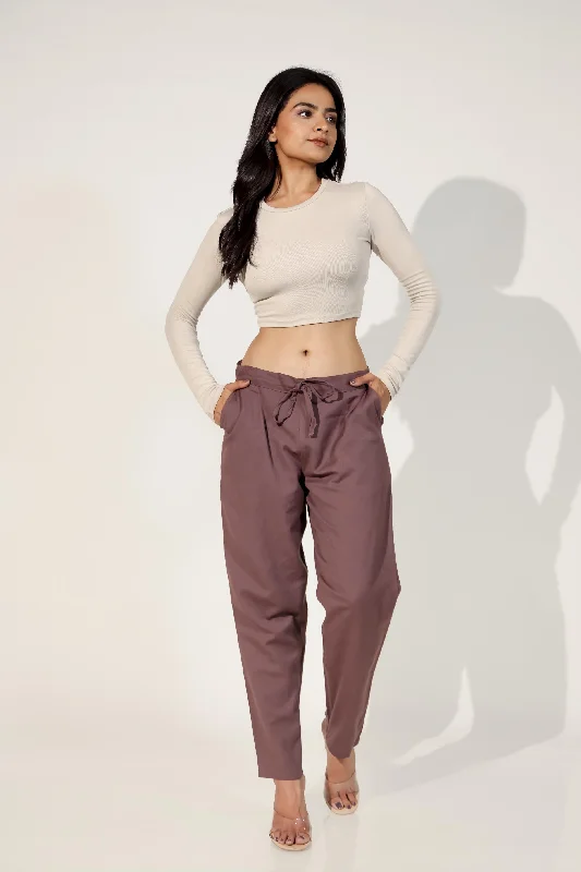 Urban Jogger Pants-Burgundy Women's Narrow Trousers