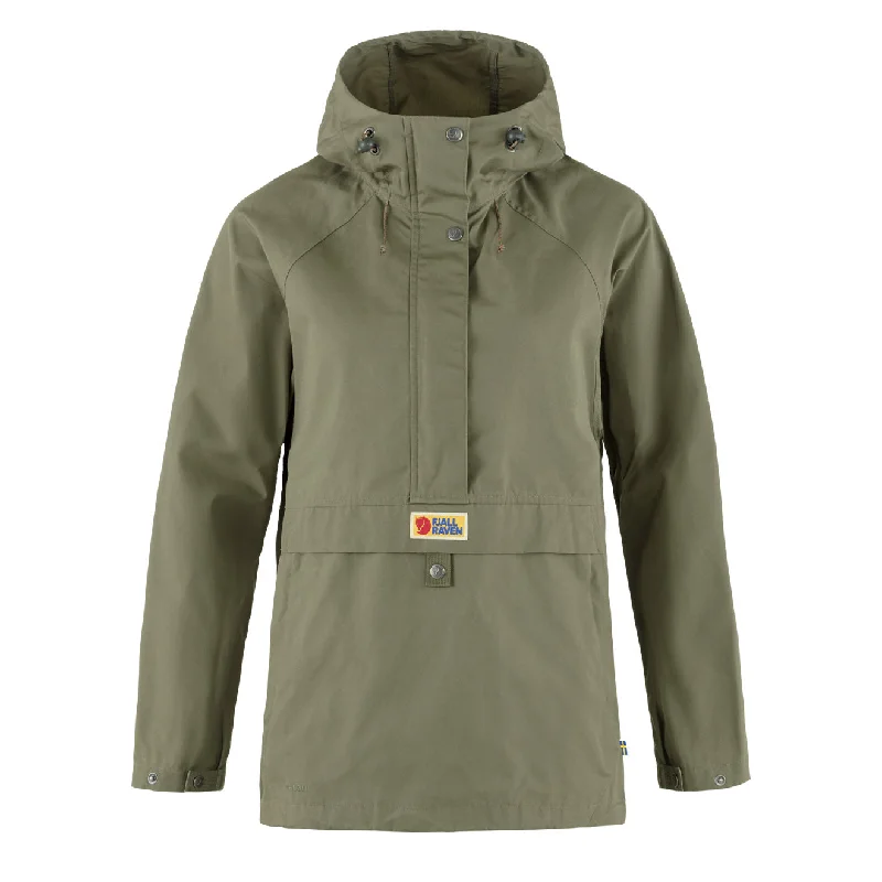 Slim Fit Jacket-Fjallraven Womens Vardag Anorak Green