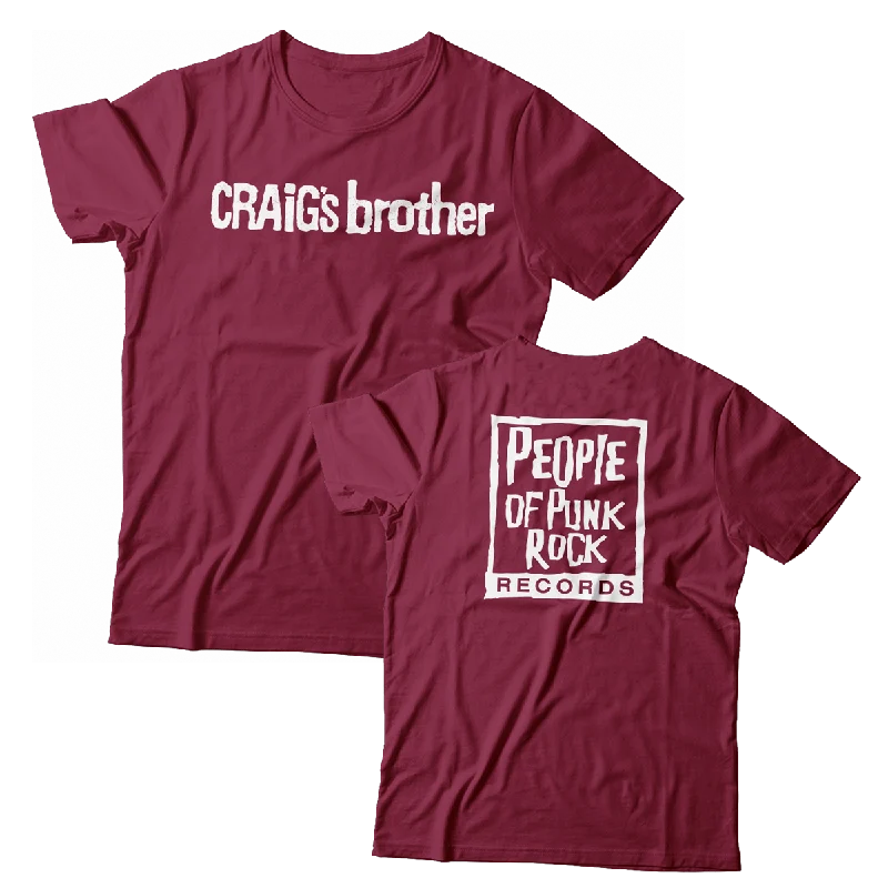 Custom T-Shirt-CRAIG'S BROTHER - "POPR & Nail" (Maroon) (T-Shirt)