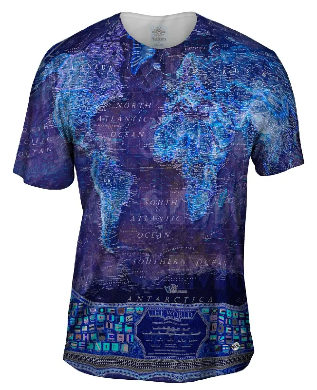 Street Style T-Shirt-World Map Neon