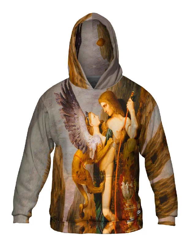 Loose Fit Hoodie-Gustave Moreau - "Oedipus and the Sphinx" (1864)