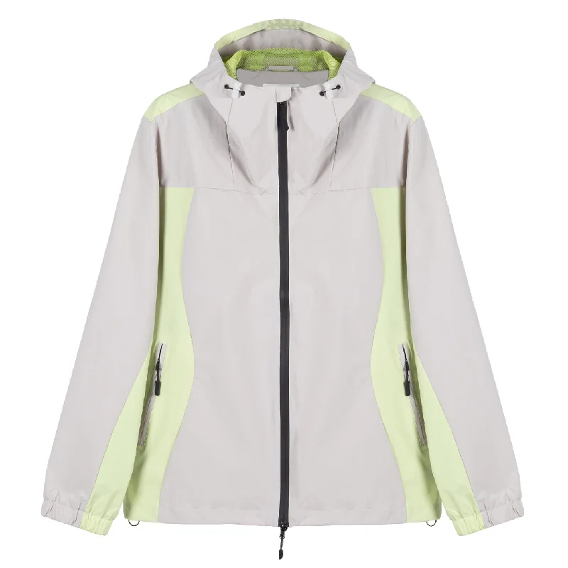 Lightweight Jacket-Hikerdelic Mucker Packable Jacket - Light Taupe / Washed Lime