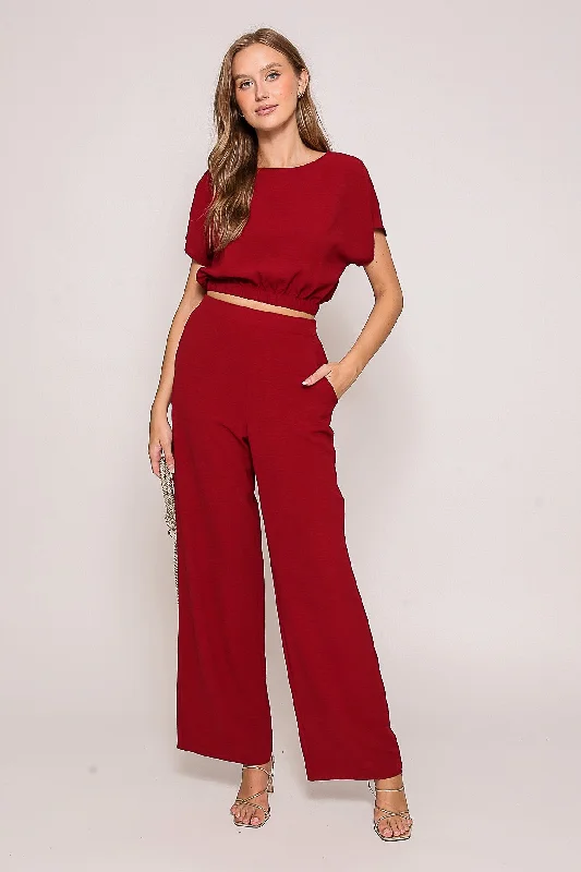 Casual Chino Pants-Market Find Pants- Burgundy (FINAL SALE)