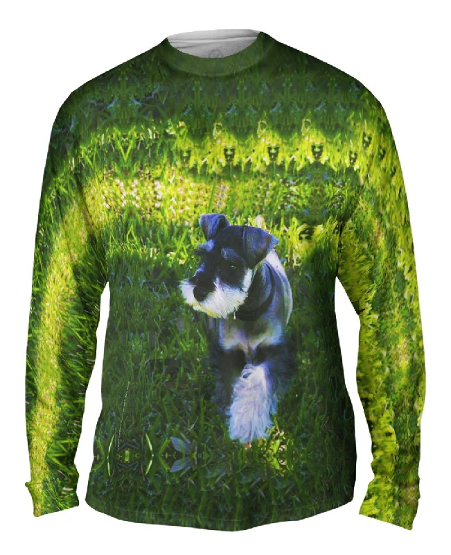 Stretch Fit Long Sleeve-Strolling Schnauzer