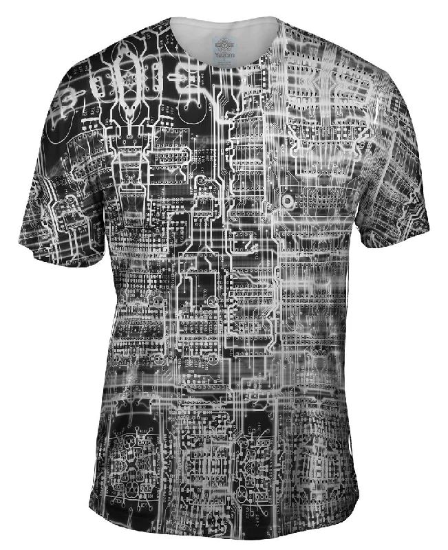 Printed Logo T-Shirt-Circuit Board White