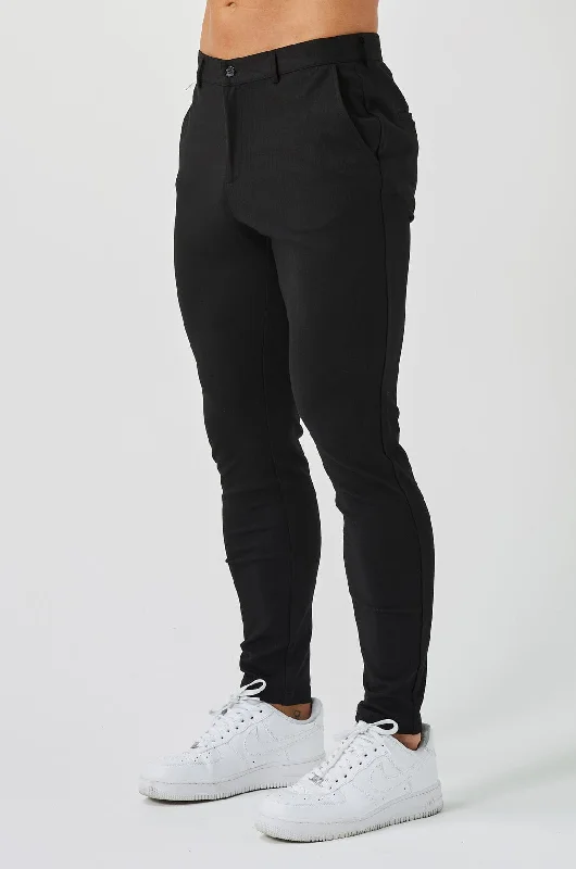 Wide-Legged Trousers-LUXE TROUSER - BLACK