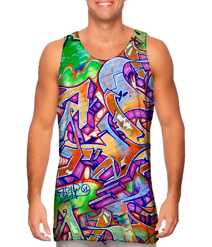 Summer Tank Top-Graffiti Green Street