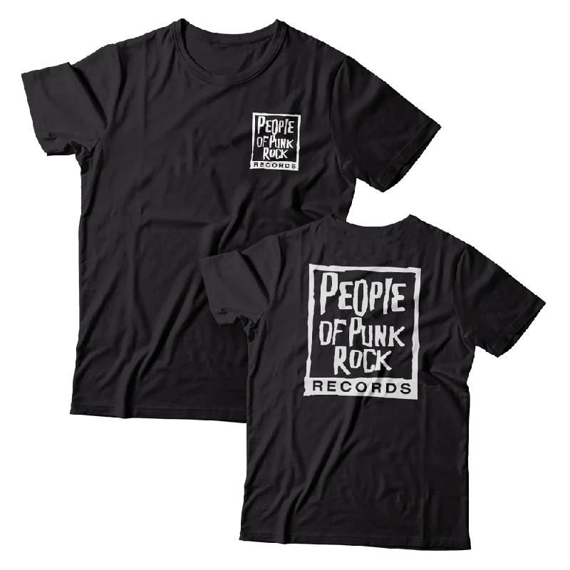 Cotton T-Shirt-POPR Records - "POPR & Nail" (Black) (T-Shirt)