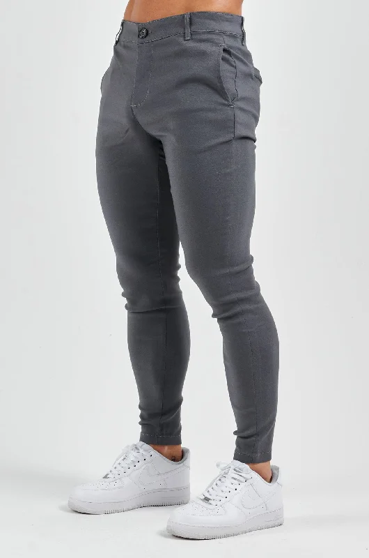 Comfort Fit Pants-STRETCH COMFORT TROUSER - DARK GREY