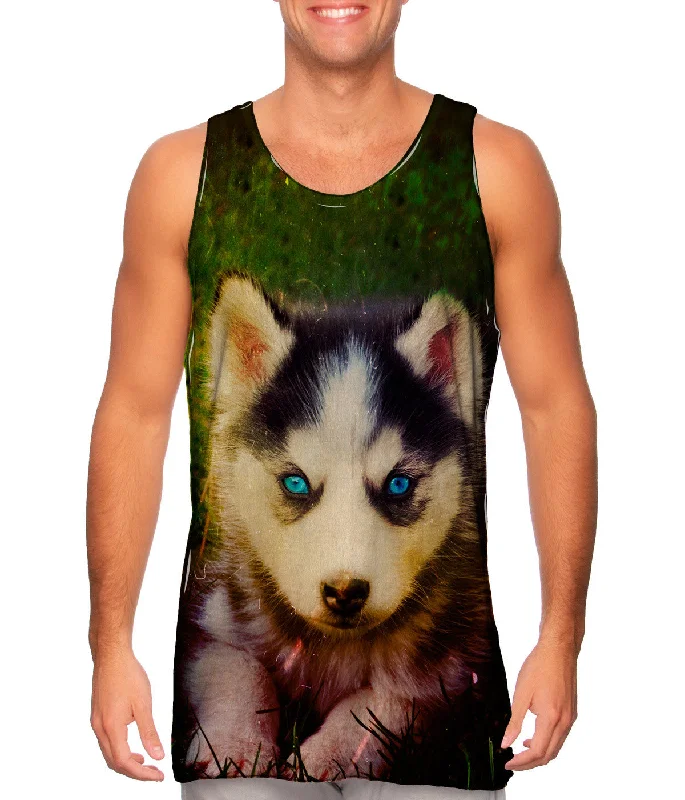 Ribbed Tank Top-Emo Husky Puppy