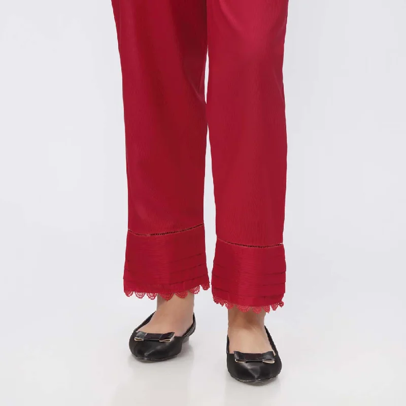 Wide-Legged Trousers-Maroon Stripe Broshia Straight Fit Trouser PW3623