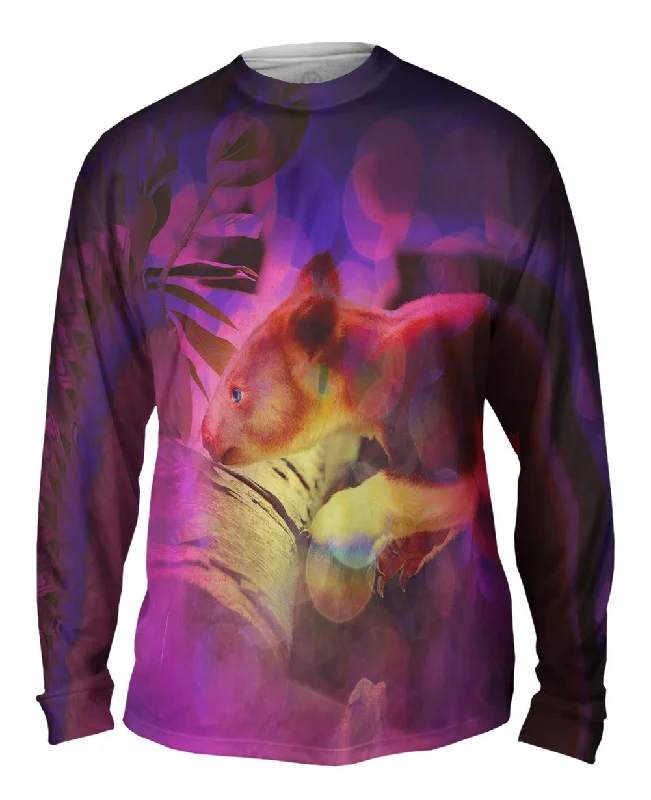 Comfortable Button-Up Long Sleeve-Purple Tree Kangaroo