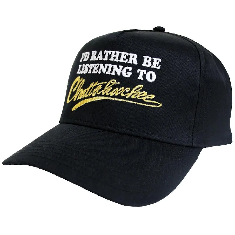 Baseball Hat-I'd Rather Be Listening To Chattahoochee Cap - Black