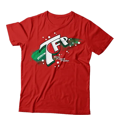 Casual Graphic T-Shirt-TEN FOOT POLE - "7Up Logo (Red)"