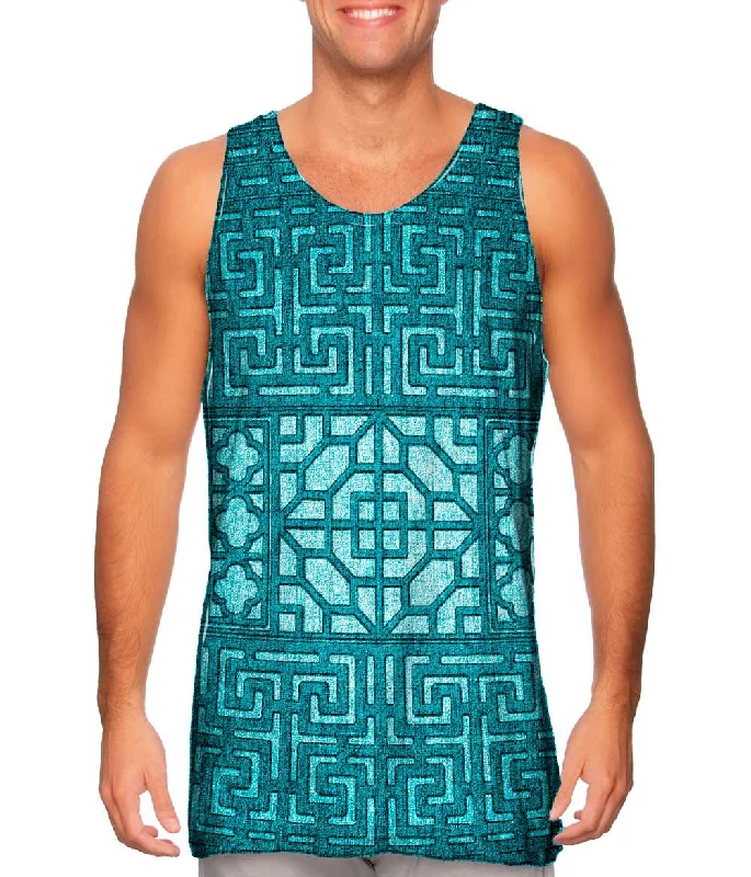 Athletic Vest-Eastern Tapestry Turquoise