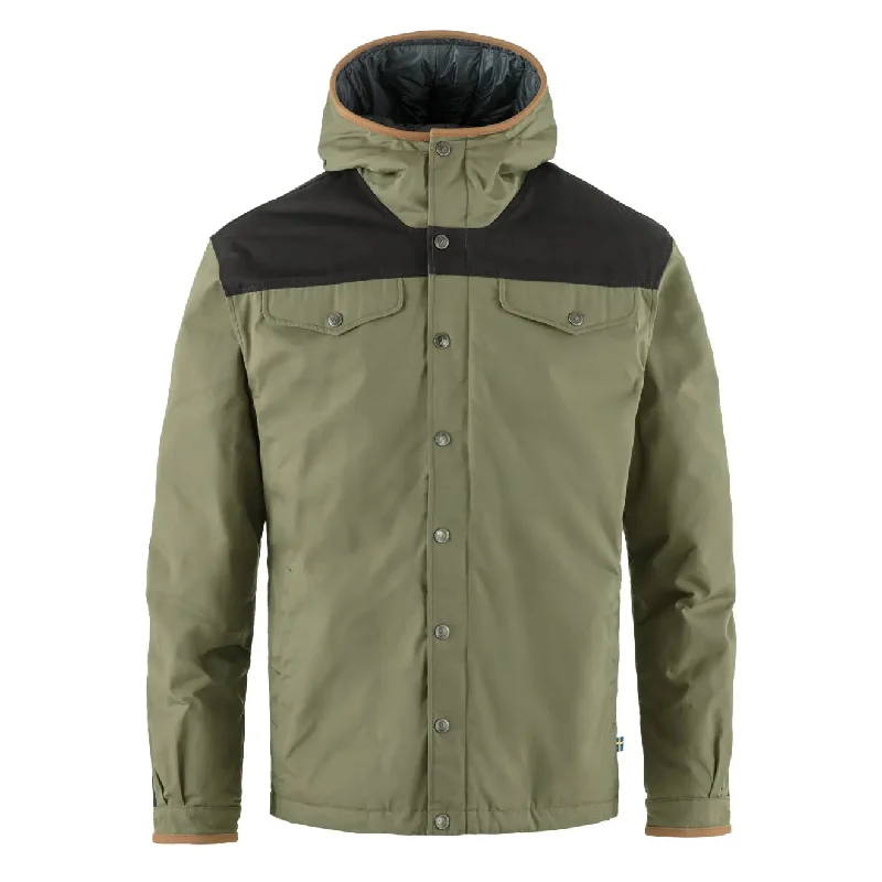 Faux Leather Jacket-Fjallraven Greenland No. 1 Down Jacket Green / Dark Grey