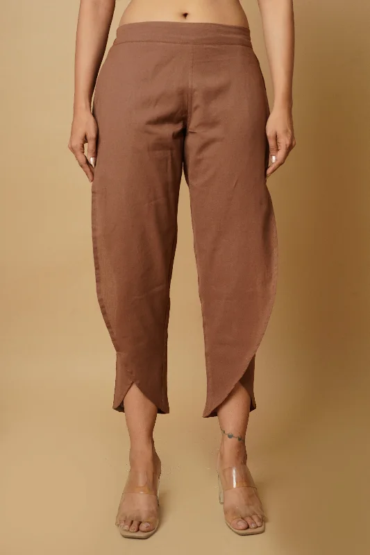 Chino Pants-Dark Brown Women's Tulip Trousers