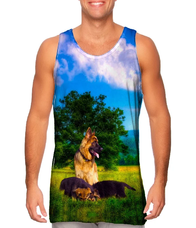 Comfortable Tank Top-German Sheperd Family