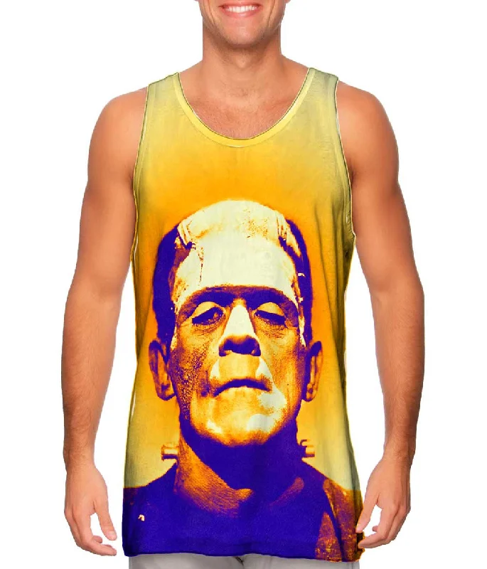 Muscle Tank Top-Frankensteins Monster Purple And Orange