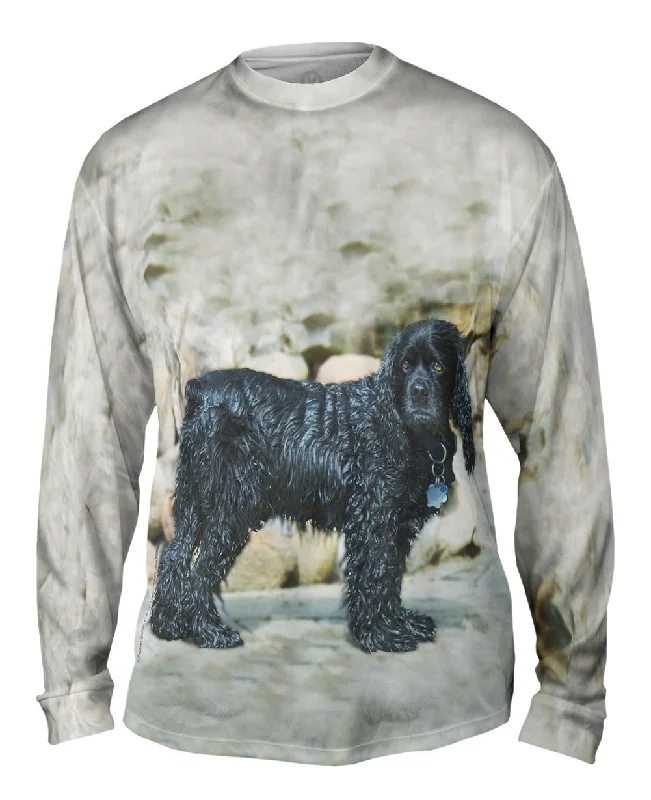 Premium Long Sleeve Shirt-Sad Wet Cocker Spaniel