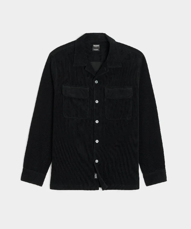 Vintage T-Shirt-Corduroy Two-Pocket Field Shirt in Black