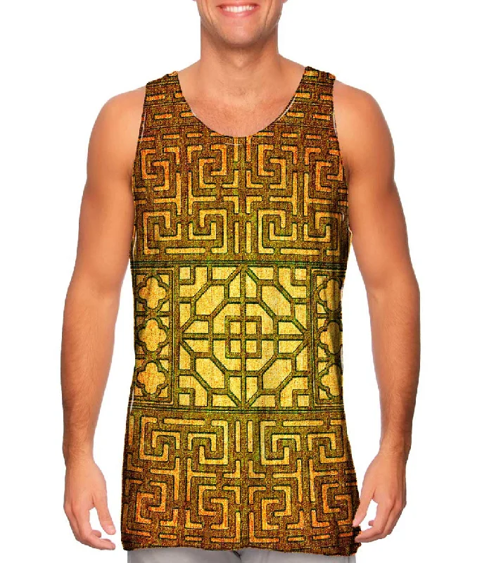 Stylish Workout Vest-Eastern Tapestry Gold