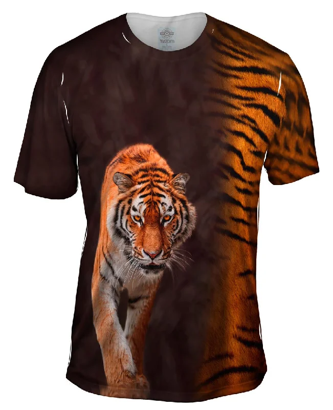 T-Shirt with Print-Tiger Half Skin