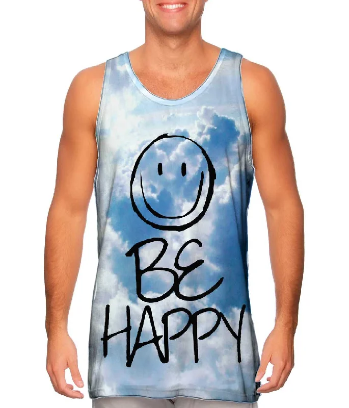 Comfortable Sleeveless Top-Flying High Be Happy Clouds