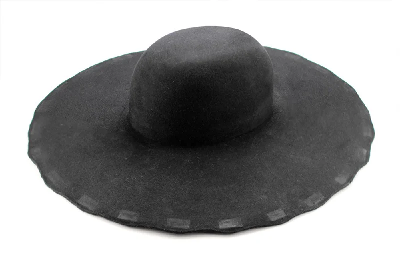 Leather Hat-Fur Felt Hat Blank - Black