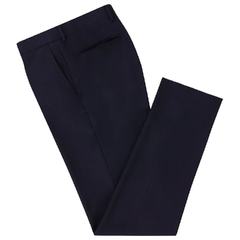 Sporty Jogger Pants-Barney Navy Flannel Trousers