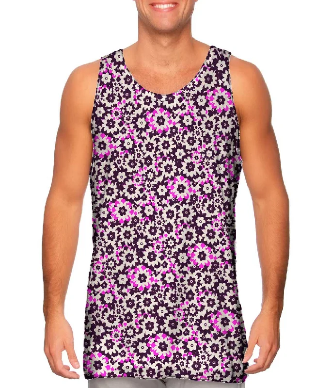 Racerback Tank Top-Flower Parade Pink Purple Mauve